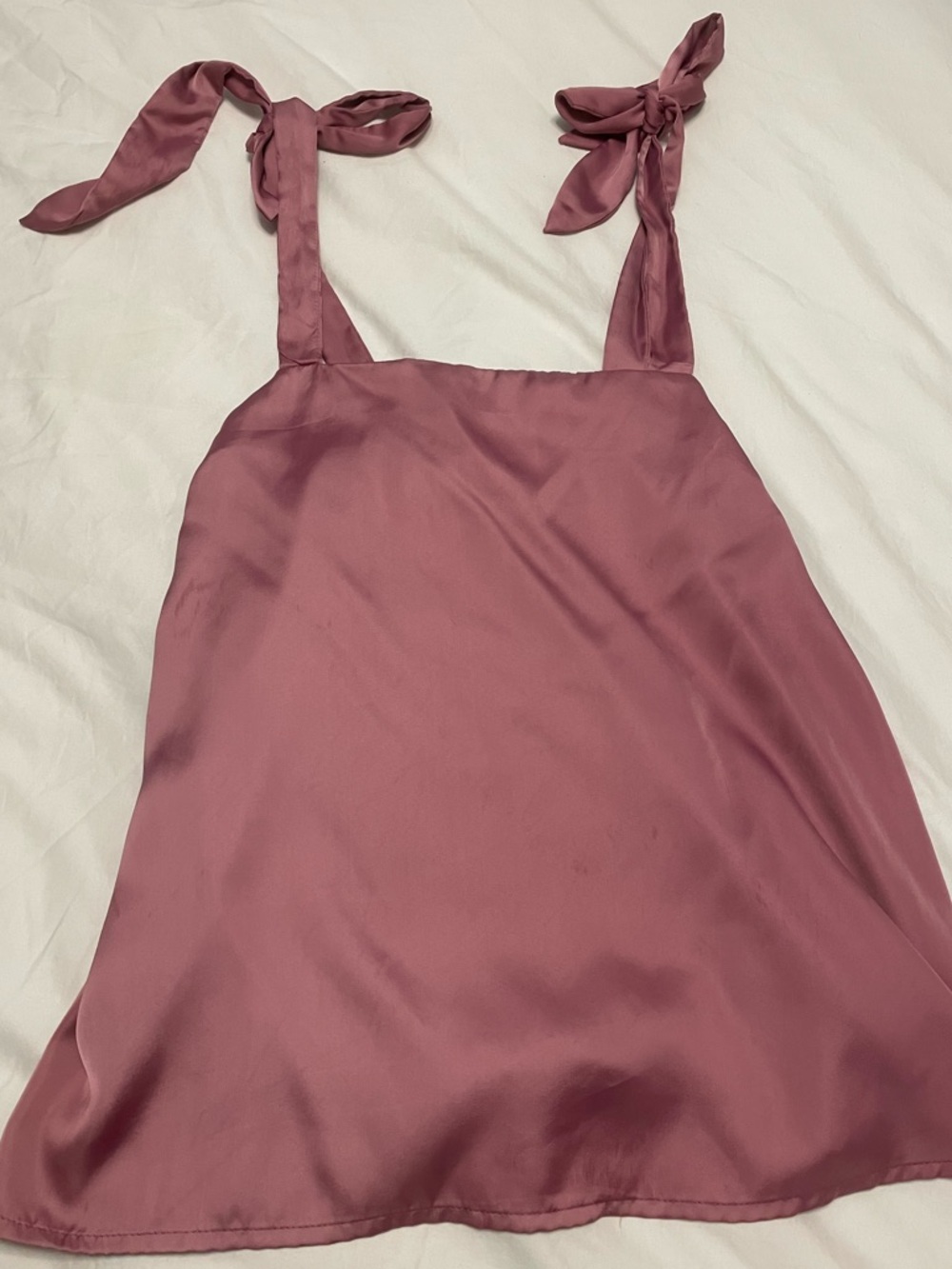 Pink Satin Tie-Strap PJ Set